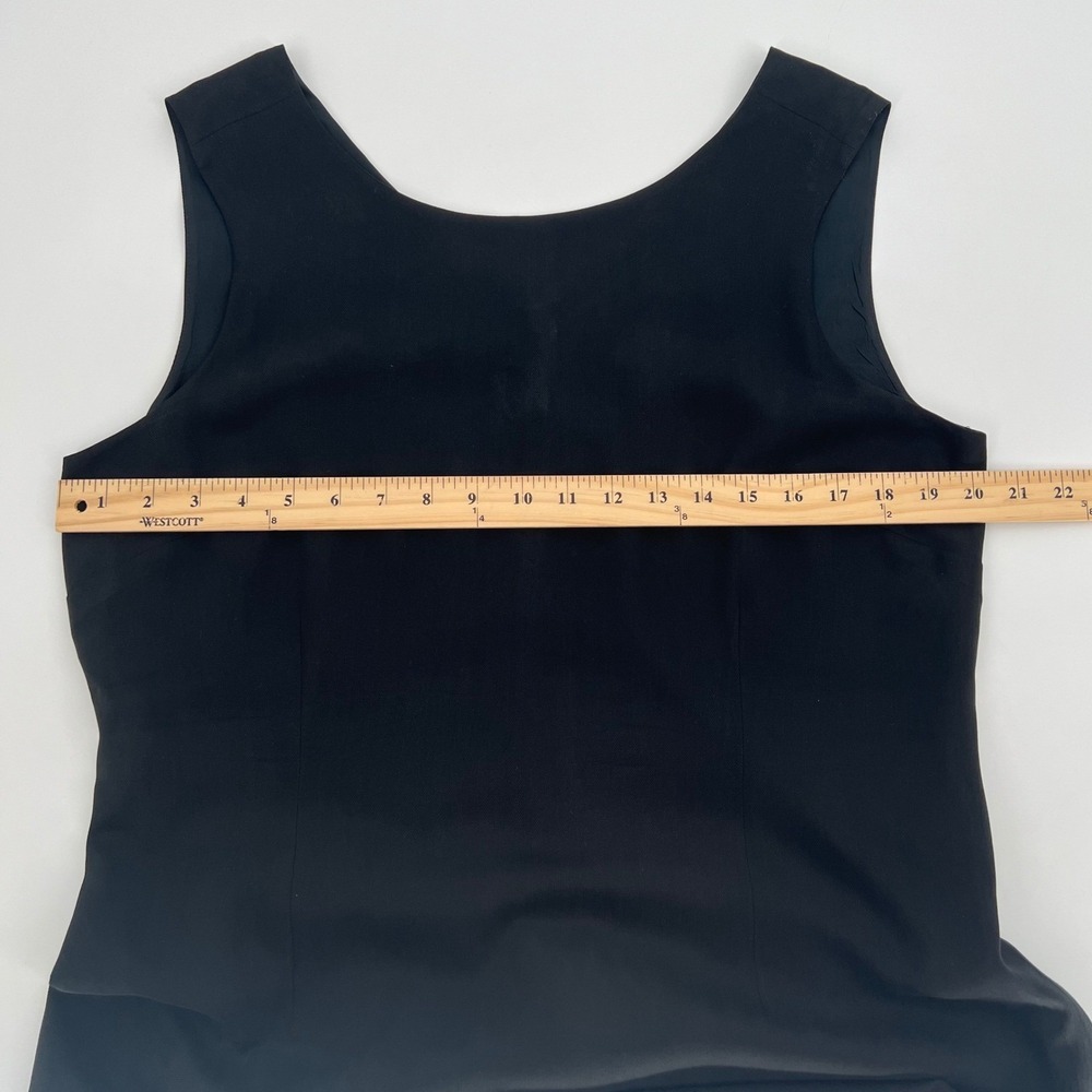 Tommy Bahama Womens 100% Silk Shift Sheath Dress Size 14 Black LBD Quiet Luxury - Picture 9 of 12